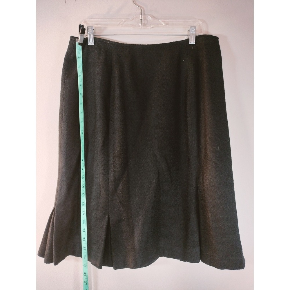 Vintage Neiman Marcus Exclusive Black Wool Blend Fit & Flare Midi Skirt